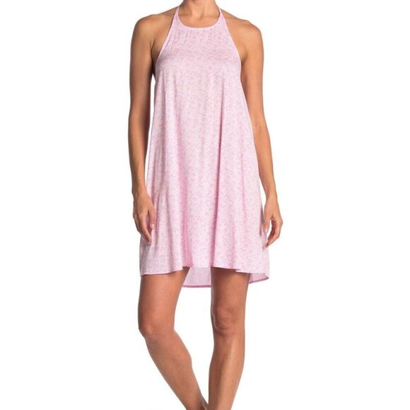 NWT Abound Pink Daisy Floral Halter Tie Neck Sleeveless Summer Dress - S - Picture 1 of 7